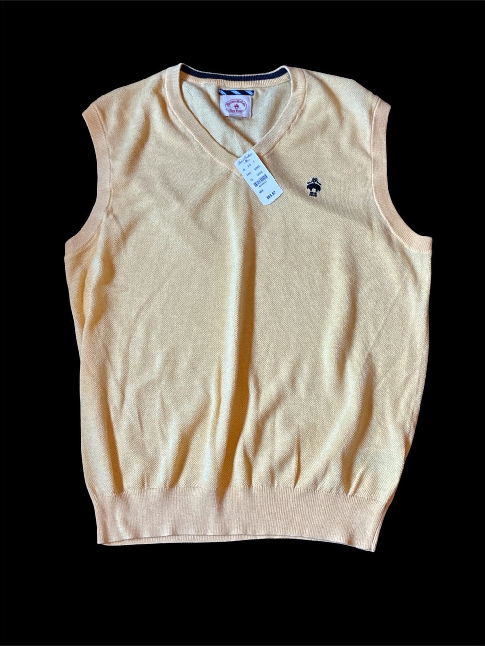 NWT Brooks Brothers Supima Cotton Vest Medium Yellow Preppy Academia